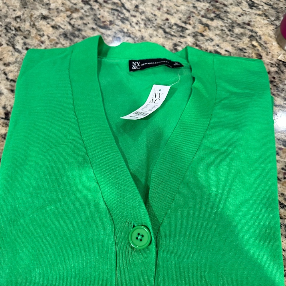 New York & Company Lush Green Cardigan